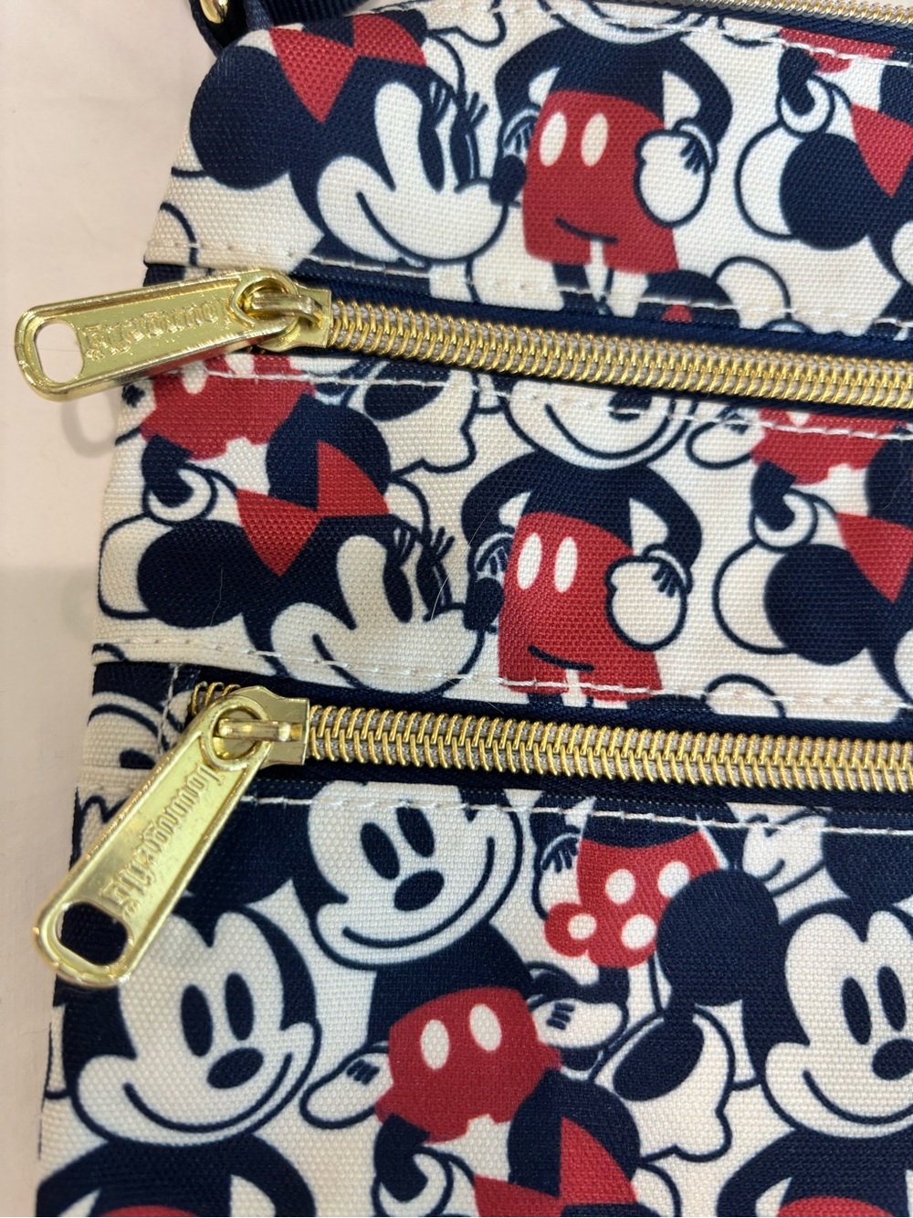 LOUNGEFLY DISNEY Passport Mickey & Minnie Mouse Crossbody Bag Blue Red Classic - Picture 9 of 9